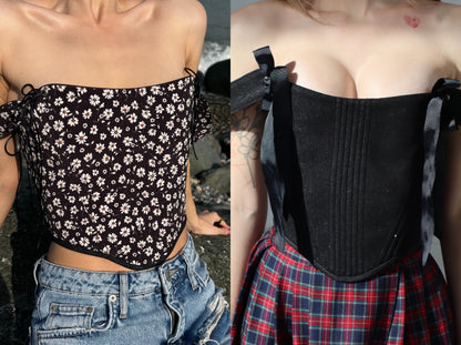 Reversible Yellow Floral Corset Top – Boned Bodice