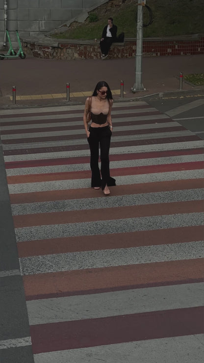 Brown Leather Underbust Corset – Waist Cincher Top